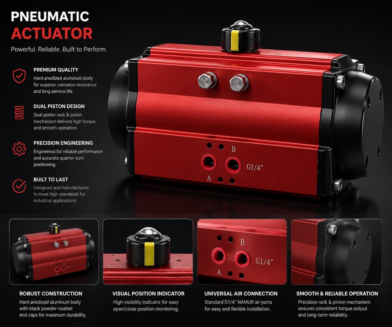 Heavy Duty Scotch Yoke Pneumatic Actuator